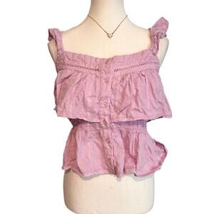Lavender Layered Baby Doll Button Up Cami Size Large